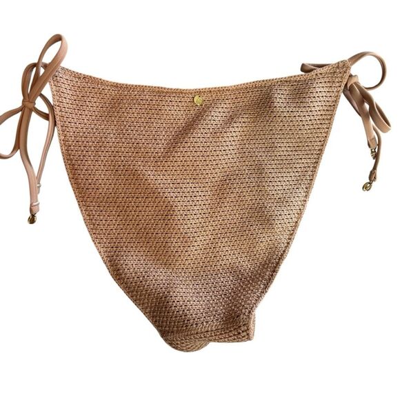 Victoria's Secret Swim Beige Tan Crochet Triangle Bikini Size Large - Picture 8 of 14